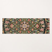 ヴィンテージフローラインディアンパターンブラック&ピーチピンク ヨガマット (正面(横))