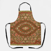 ヴィンテージフローラインディアンラグ模様 エプロン (正面)