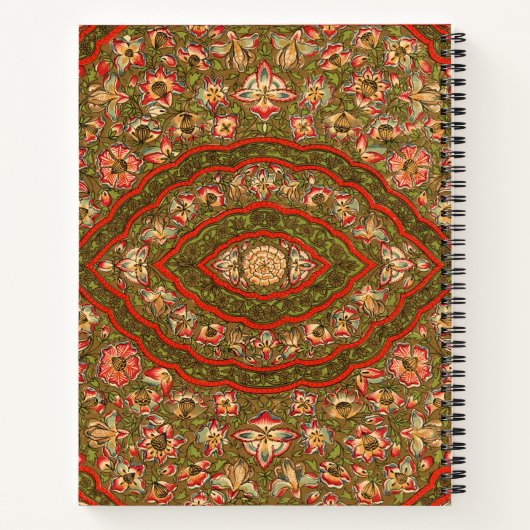 ヴィンテージフローラインディアンラグ模様 ノートブック (裏面)