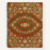 ヴィンテージフローラインディアンラグ模様 ノートブック (正面)