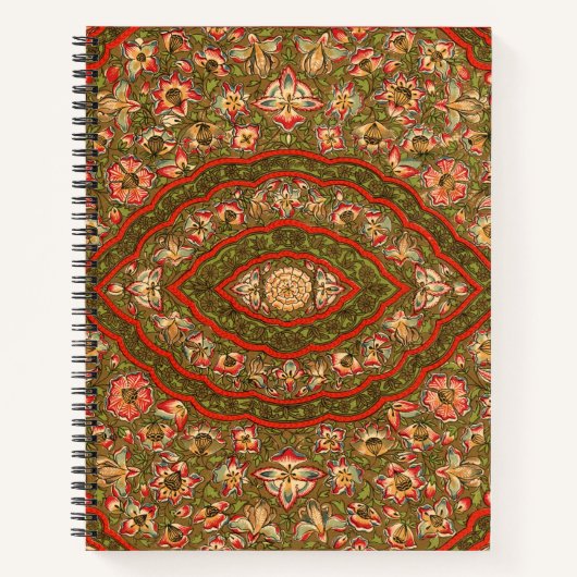 ヴィンテージフローラインディアンラグ模様 ノートブック (正面)