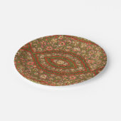 ヴィンテージフローラインディアンラグ模様 ペーパープレート (アングル)