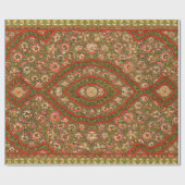 ヴィンテージフローラインディアンラグ模様 ラッピングペーパー (フラット)