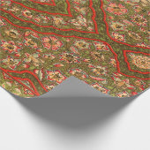 ヴィンテージフローラインディアンラグ模様 ラッピングペーパー (角)