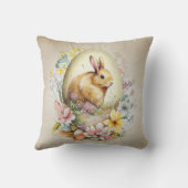 ヴィンテージフローライースターバニーと卵装飾用クッション クッション (裏面)