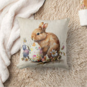 ヴィンテージフローライースターバニーと卵 クッション (ブランケット)