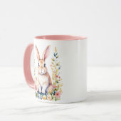 ヴィンテージフローライースターバニーパーソナライズされた マグカップ (正面左)