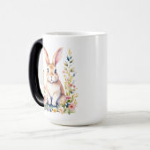 ヴィンテージフローライースターバニーパーソナライズされた モーフィングマグカップ (正面左)