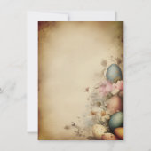 ヴィンテージフローライースターバニーブランチ卵狩り 招待状 (裏面)