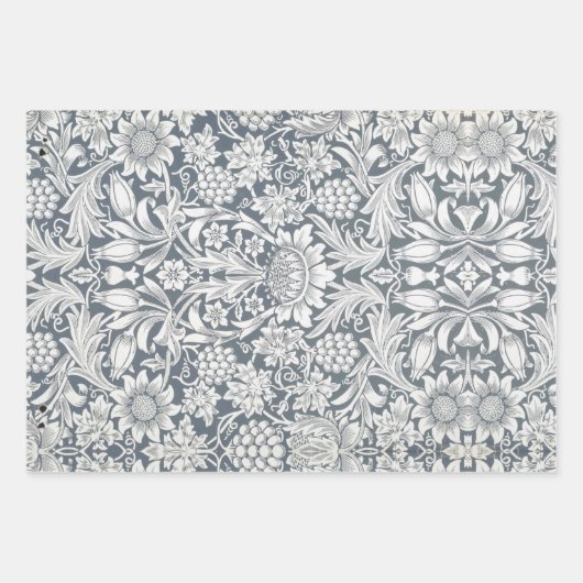 ヴィンテージフローラウィリアムモリスウィローサンフラワー ラッピングペーパーシート (正面3)