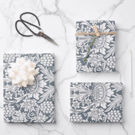 ヴィンテージフローラウィリアムモリスウィローサンフラワー ラッピングペーパーシート (正面)