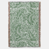 ヴィンテージフローラウィリアムモリスウィローバウグリーン スローブランケット (正面縦)