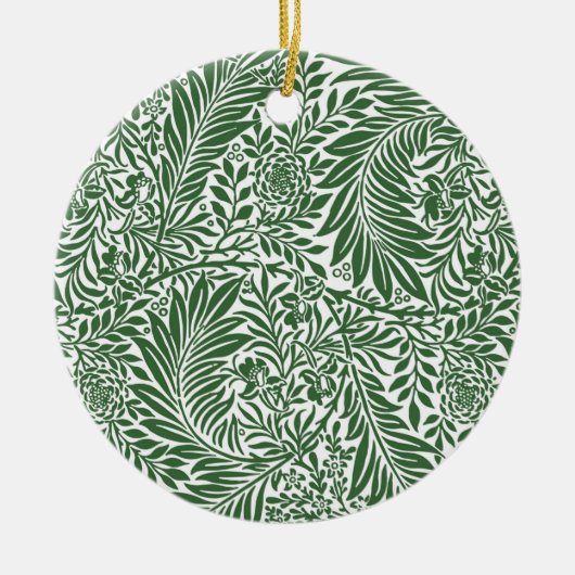 ヴィンテージフローラウィリアムモリスウィローバウグリーン セラミックオーナメント (正面)