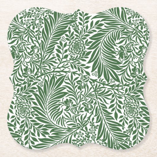 ヴィンテージフローラウィリアムモリスウィローバウグリーン ペーパーコースター (正面)