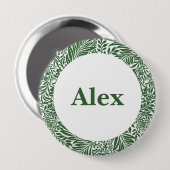 ヴィンテージフローラウィリアムモリスウィローバウグリーン 缶バッジ (正面&裏面)