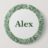 ヴィンテージフローラウィリアムモリスウィローバウグリーン 缶バッジ (正面)