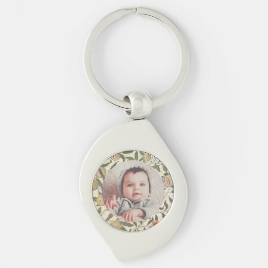 ヴィンテージフローラウィリアムモリスフルーツアールヌーボー キーホルダー (正面)