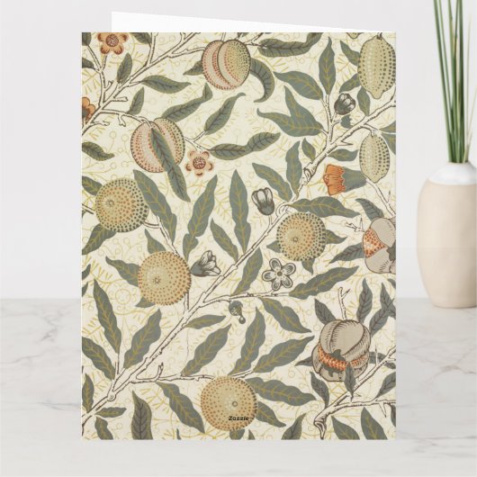 ヴィンテージフローラウィリアムモリスフルーツアールヌーボー サンキューカード (裏面)