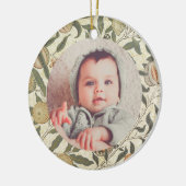 ヴィンテージフローラウィリアムモリスフルーツアールヌーボー セラミックオーナメント (左)