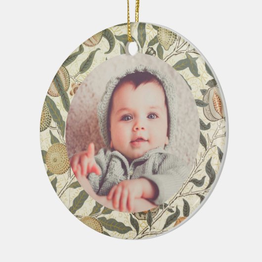 ヴィンテージフローラウィリアムモリスフルーツアールヌーボー セラミックオーナメント (左)