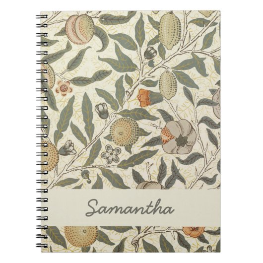 ヴィンテージフローラウィリアムモリスフルーツアールヌーボー ノートブック (正面)