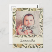 ヴィンテージフローラウィリアムモリスフルーツアールヌーボー ポストカード (正面/裏面)