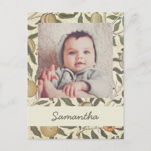 ヴィンテージフローラウィリアムモリスフルーツアールヌーボー ポストカード (正面)