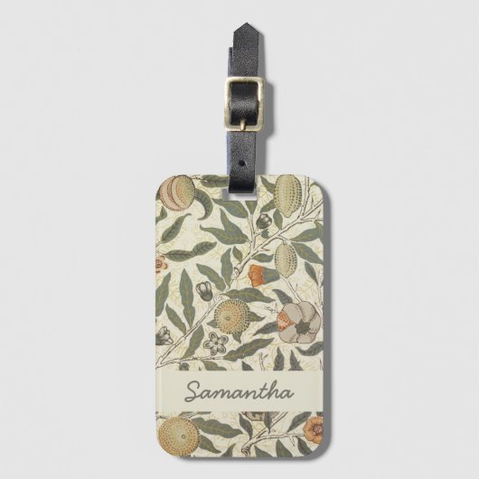 ヴィンテージフローラウィリアムモリスフルーツアールヌーボー ラゲッジタグ (正面縦)