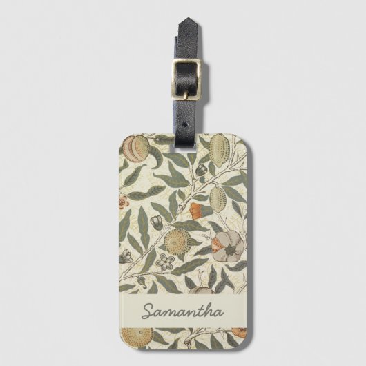 ヴィンテージフローラウィリアムモリスフルーツアールヌーボー ラゲッジタグ (正面縦)