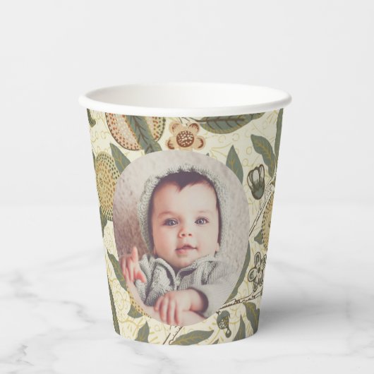 ヴィンテージフローラウィリアムモリスフルーツアールヌーボー 紙コップ (正面)