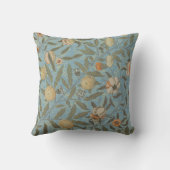 ヴィンテージフローラウィリアムモリスフルーツブルーフローラ クッション (裏面)