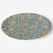 ヴィンテージフローラウィリアムモリスフルーツブルーフローラ ペーパープレート (アングル)