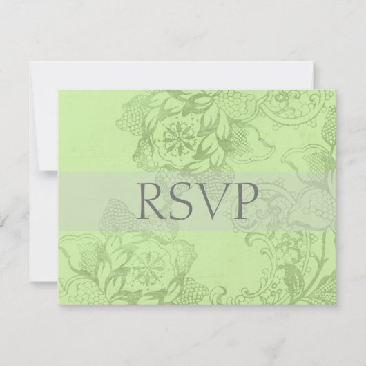 ヴィンテージフローラウェディングRSVPカードまたは返信カード 出欠カード (正面)