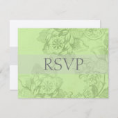 ヴィンテージフローラウェディングRSVPカードまたは返信カード 出欠カード (正面/裏面)