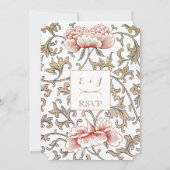 ヴィンテージフローラウェディングRSVPカード (裏面)