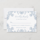 ヴィンテージフローラウェディングRSVPカード 出欠カード (正面)