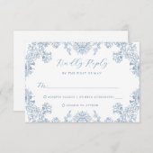 ヴィンテージフローラウェディングRSVPカード 出欠カード (正面/裏面)