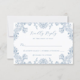 ヴィンテージフローラウェディングRSVPカード 出欠カード