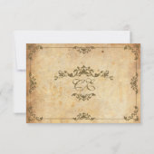 ヴィンテージフローラウェディングRSVPカード 出欠カード (裏面)