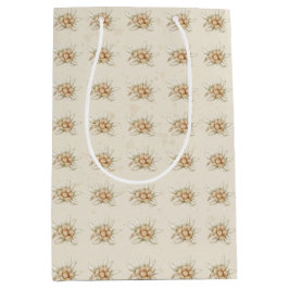 ヴィンテージフローラウォーターカラーエーデルワイス ミディアムペーパーバッグ