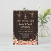 ヴィンテージフローラウッドオールドランタン私たちはまだ行う 招待状 (スタンド正面)