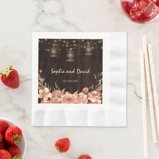 ヴィンテージフローラウッドオールドランタン結婚ズ 縁ありランチョンナプキン (インサイチュ)