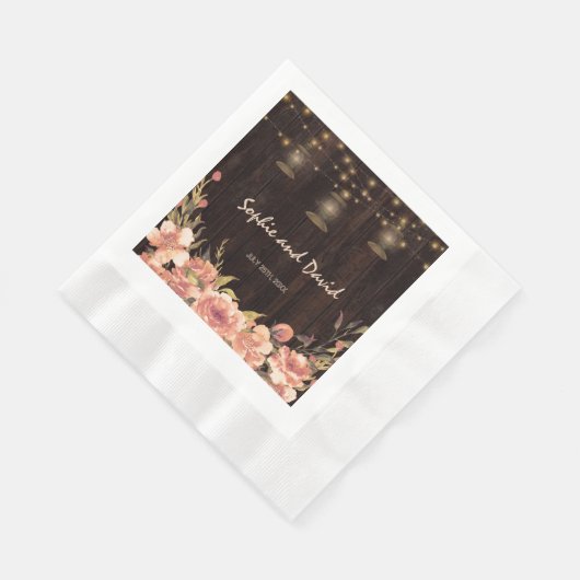 ヴィンテージフローラウッドオールドランタン結婚ズ 縁ありランチョンナプキン (角)