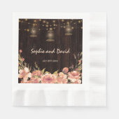 ヴィンテージフローラウッドオールドランタン結婚ズ 縁ありランチョンナプキン (正面)