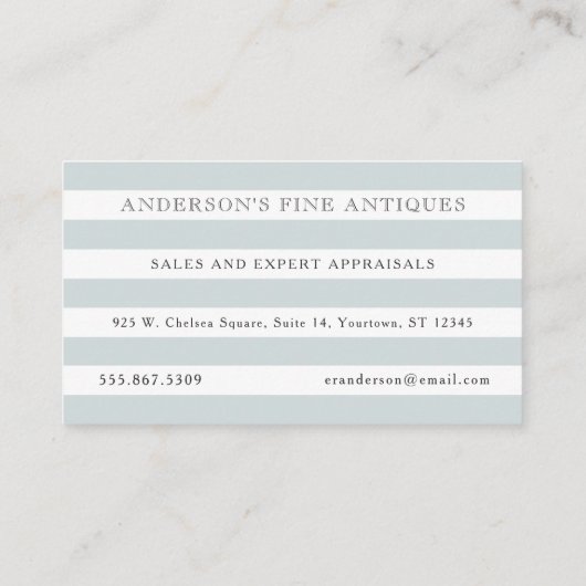 ヴィンテージフローラエッチング | ストライプ | カスタムカラー 名刺 (裏面)