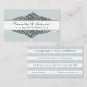 ヴィンテージフローラエッチング | ストライプ | カスタムカラー 名刺 (正面/裏面)