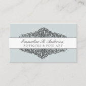 ヴィンテージフローラエッチング | ストライプ | カスタムカラー 名刺 (正面)