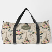 ヴィンテージフローラエッフェルタオルパリストラベルカスタム ダッフルバッグ (裏面)