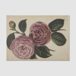 ヴィンテージフローラエフェメラデクページパープルバラ 薄葉紙