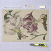 ヴィンテージフローラエフェメラデクページパープルリリー 薄葉紙 (クラフト)